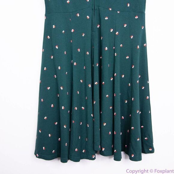 Unique Vintage X GB Green Apple Print Fit And Flare Dress, 0XL - Picture 7 of 16